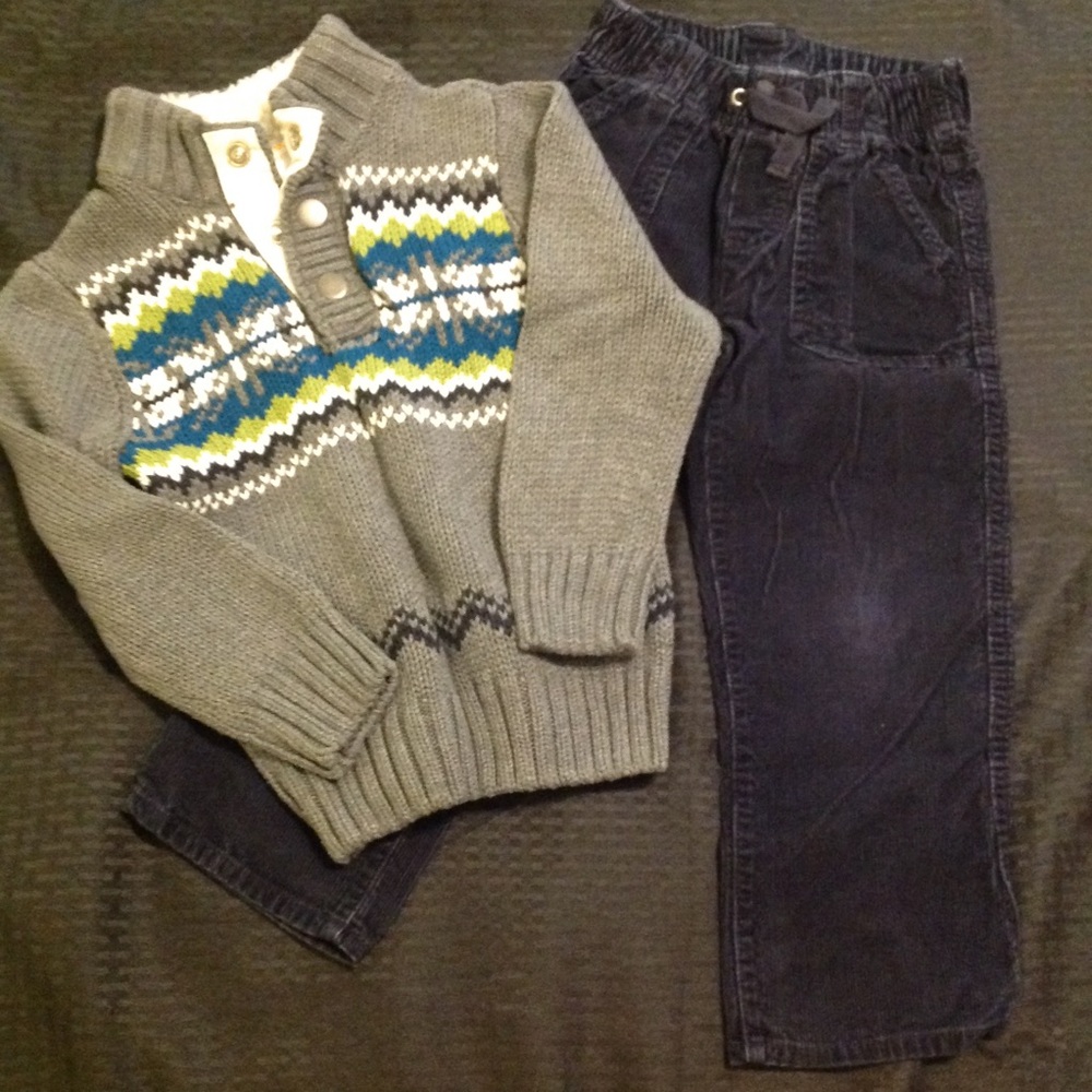 Boys gymboree sweater and corduroy outfit